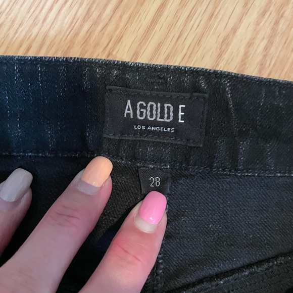 Agolde distressed black denim skirt - Picture 3 of 6